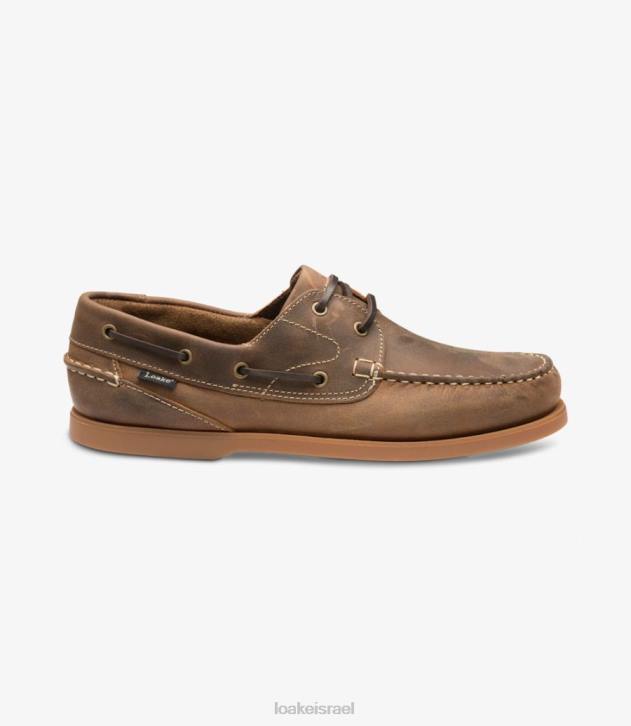 Loake 2P6L79 לימינגטון נובוק משומן חום נעלי סירה